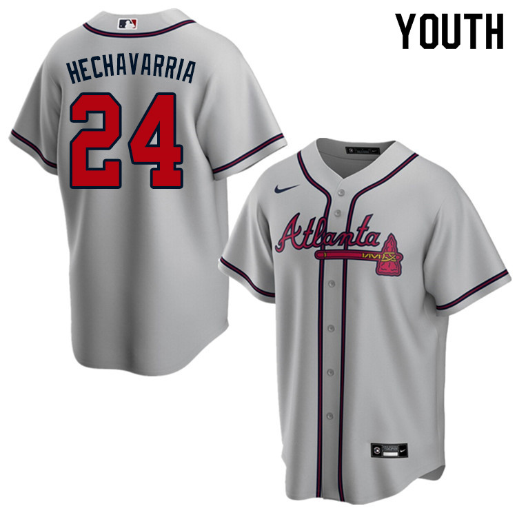 Nike Youth #24 Adeiny Hechavarria Atlanta Braves Baseball Jerseys Sale-Gray